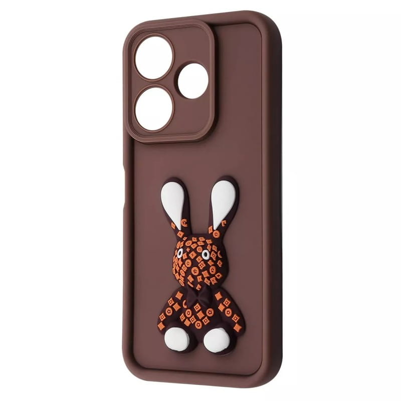 Чeхол-накладка Pretty Things Case для Xiaomi Redmi 13 4G/Poco M6 4G/Note 13R Brown/Rabbit