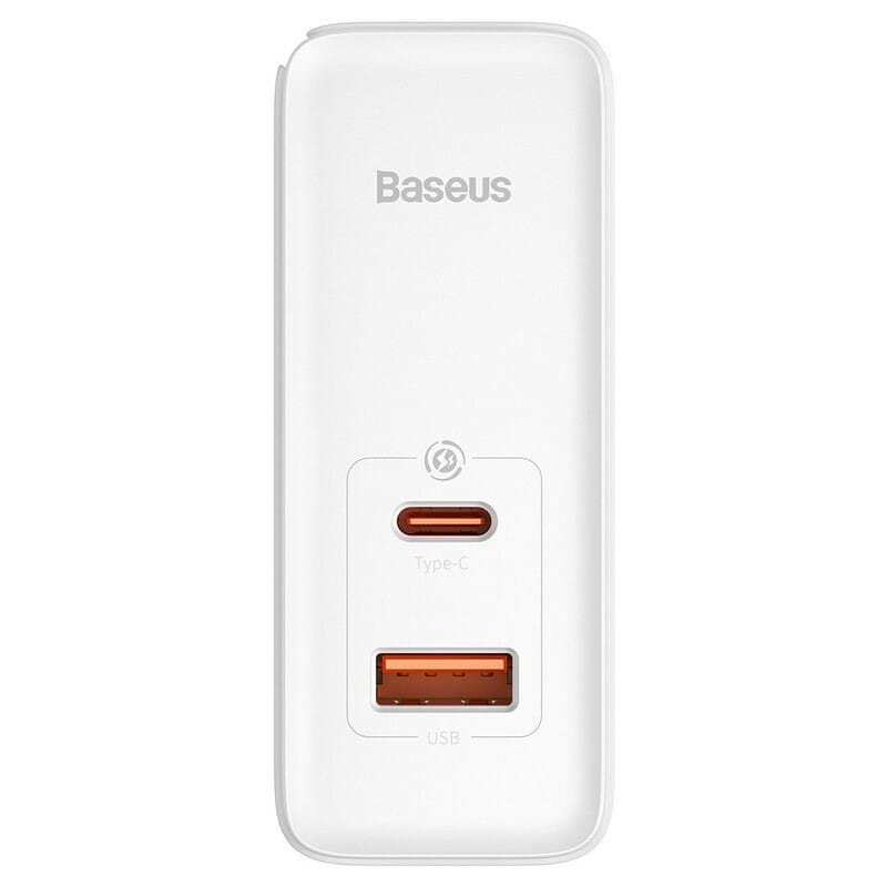 Мережевий зарядний пристрій Baseus GaN5 Pro (2USB, 5A) 100W White (CCGP090202) + кабель Type-C to Type-C