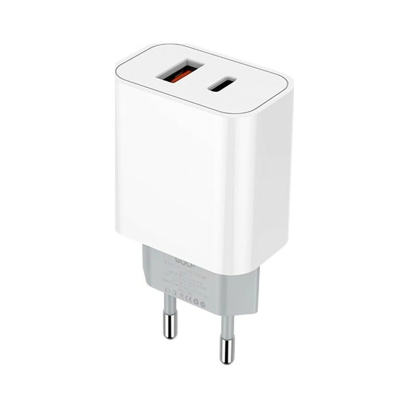 Сетевое зарядное устройство Golf (2USB, 3A) 20W White (GF-U15)