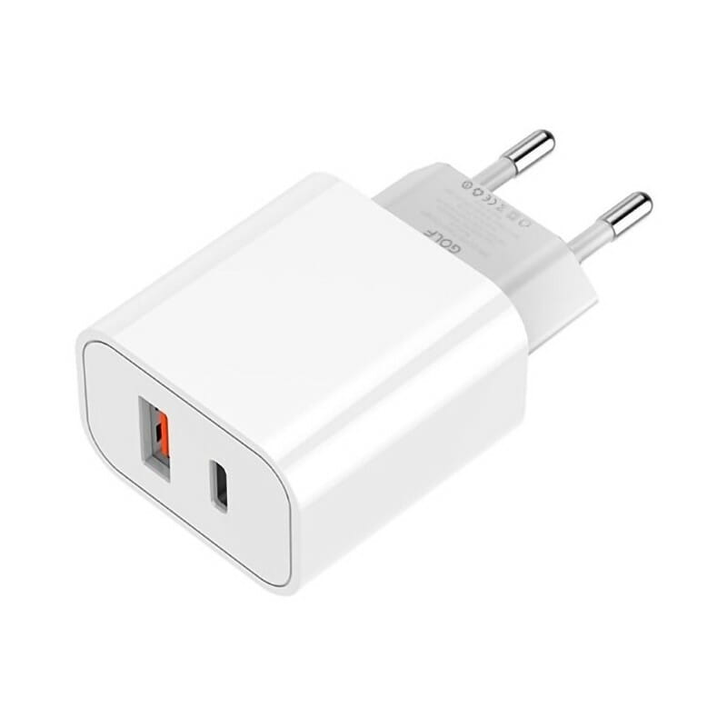 Сетевое зарядное устройство Golf (2USB, 3A) 20W White (GF-U15)