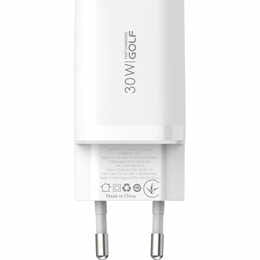 Мережевий зарядний пристрій Golf (2USB, 3A) 30W White (GF-U27W)