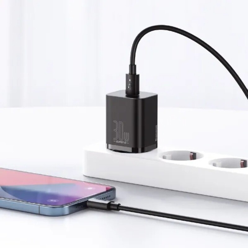 Сетевое зарядное устройство Baseus (1USB-C) 30W Super-Si EU Black (CCSUP-J01)