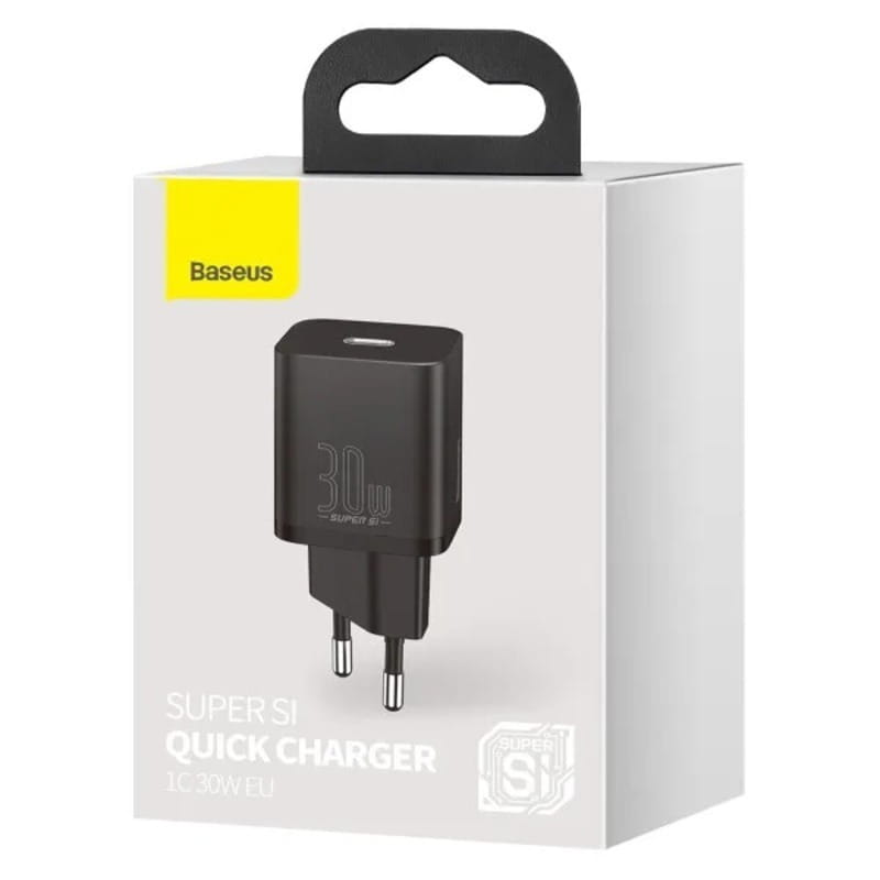 Мережевий зарядний пристрій Baseus (1USB-C) 30W Super-Si EU Black (CCSUP-J01)