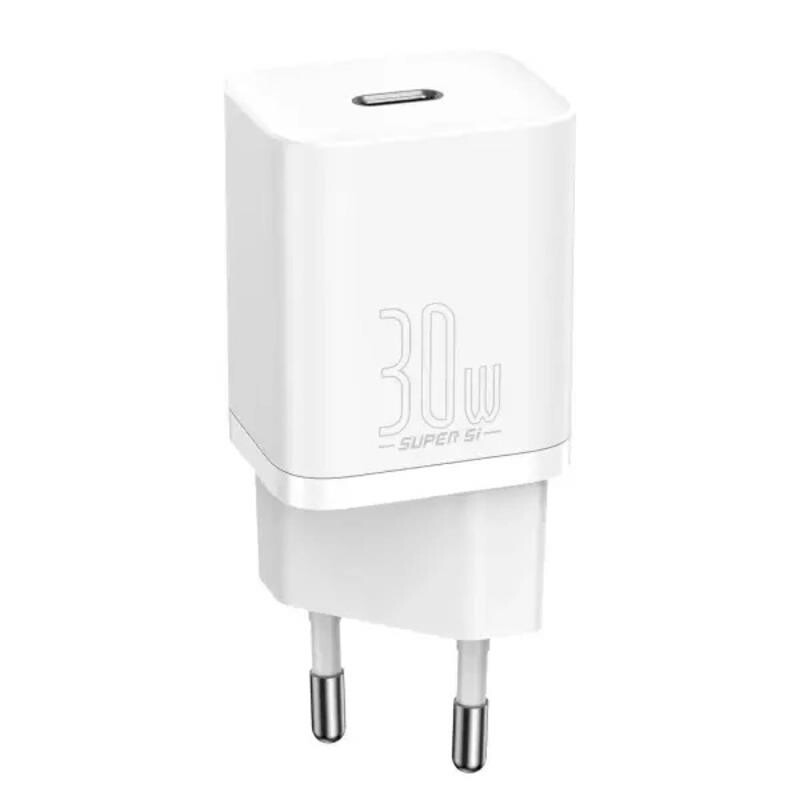 Сетевое зарядное устройство Baseus Super Silicone EU (1USB-C) 30W White (CCSUP-J02)