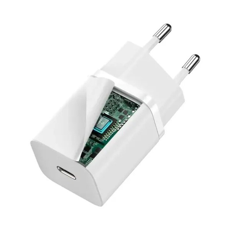 Сетевое зарядное устройство Baseus Super Silicone EU (1USB-C) 30W White (CCSUP-J02)
