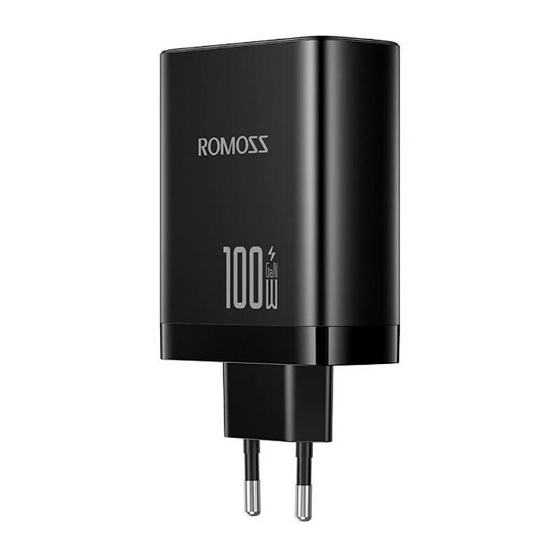 Сетевое зарядное устройство Romoss GaN (4USB, 3A) 100W Black (AC100I-12-234H)