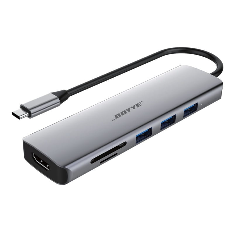 Концентратор Boyye USB-C 6-в-1 (UC-602)