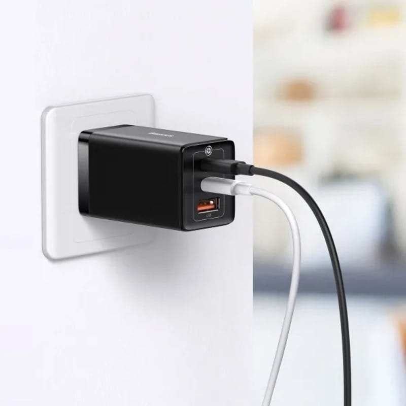 Сетевое зарядное устройство Baseus GaN5 Pro (3USB, 3.25A) 65W Black (CCGP120201) + кабель Type-C to Type-C