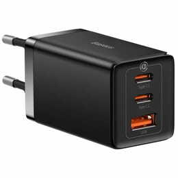 Мережевий зарядний пристрій Baseus GaN5 Pro (3USB, 3.25A) 65W Black (CCGP120201) + кабель Type-C to Type-C