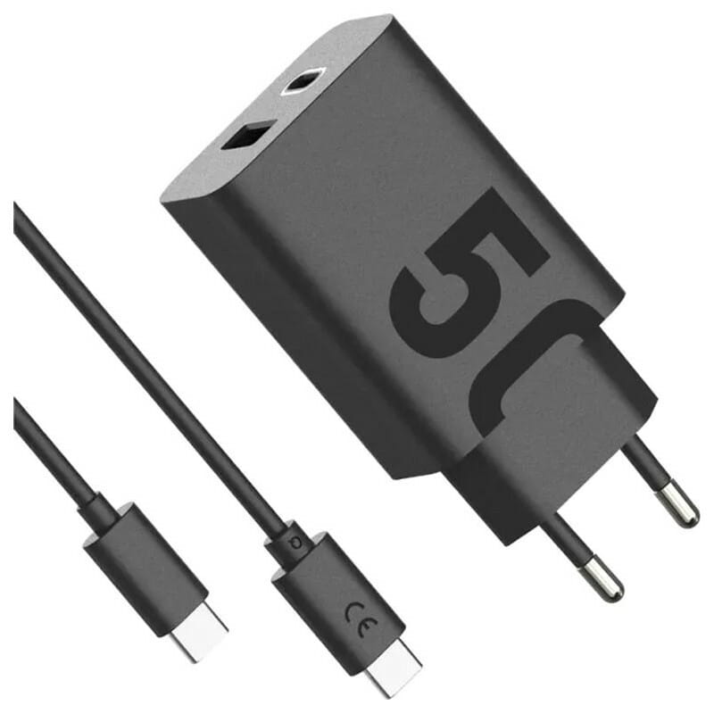 Мережевий зарядний пристрій Motorola SJMC502 (2USB, 3A) 50W Black + кабель Type-C