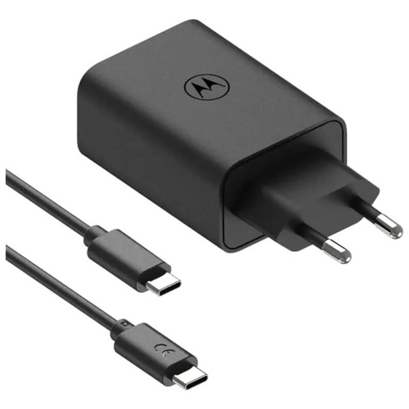 Мережевий зарядний пристрій Motorola SJMC502 (2USB, 3A) 50W Black + кабель Type-C