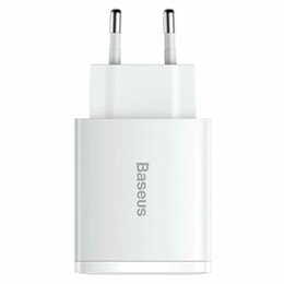 Мережевий зарядний пристрій Baseus Compact Quick Charger 30W QC+ PD (1Type-C + 2USB) White (CCXJ-E02)