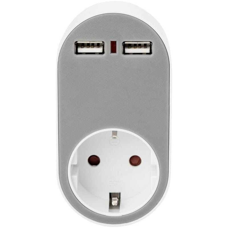 Сетевое зарядное устройство Digitus (2USB, 2.4A) 12W White/Grey (DA-70617)