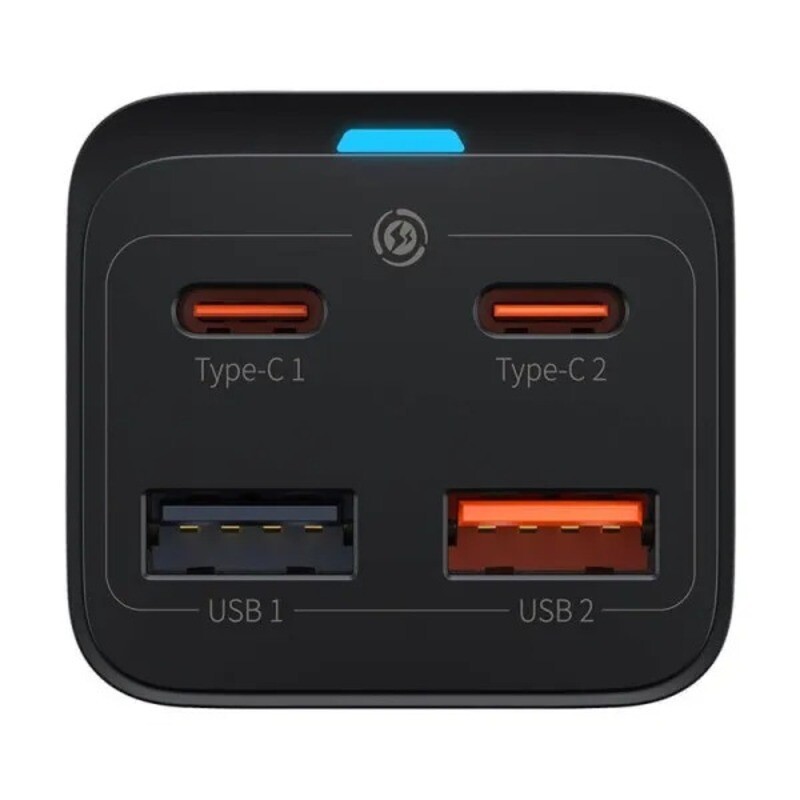 Сетевое зарядное устройство Baseus GaN3 Pro (2USB+2Type-C) QC3.0 65W Black (CCGP040101)