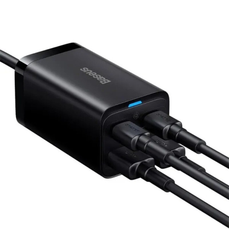Сетевое зарядное устройство Baseus GaN3 Pro (2USB+2Type-C) QC3.0 65W Black (CCGP040101)
