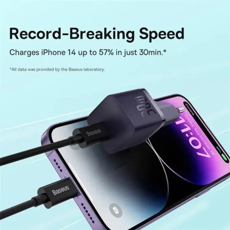 Сетевое зарядное устройство Baseus GaN5 FC mini 1C (1USB-C) 30W Purple (CCGN070705)