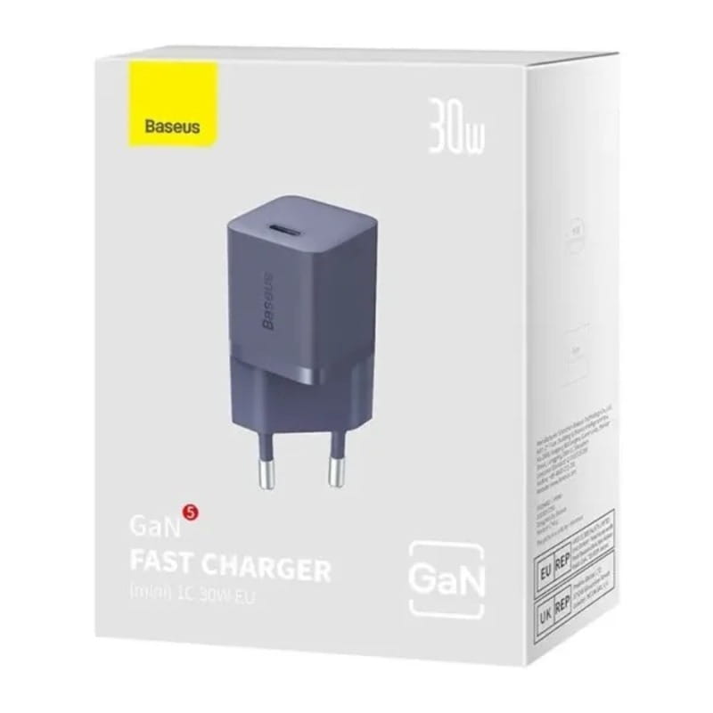 Мережевий зарядний пристрій Baseus GaN5 FC mini 1C (1USB-C) 30W Purple (CCGN070705)