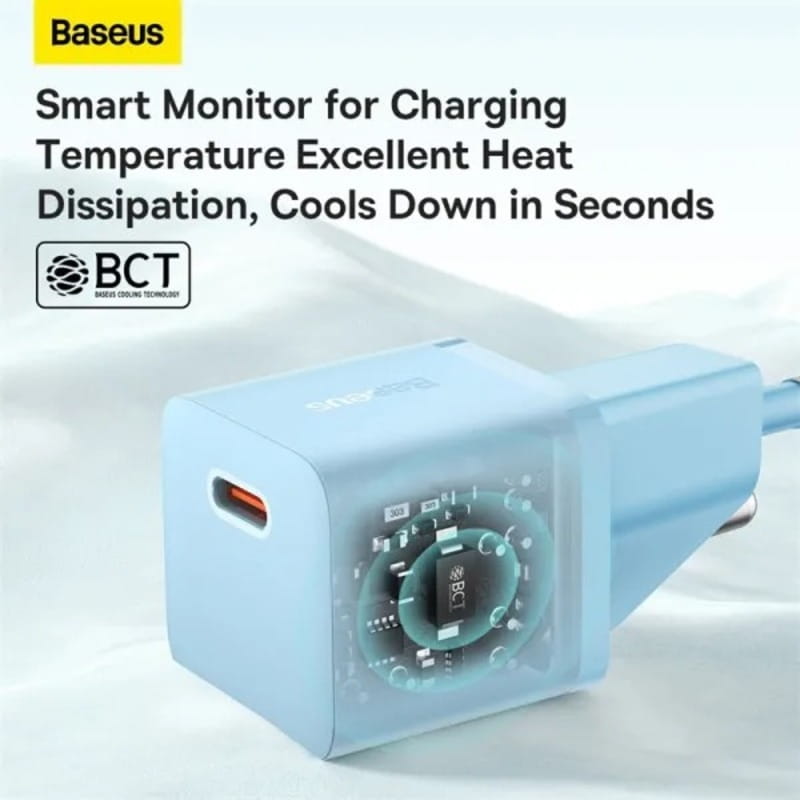 Сетевое зарядное устройство Baseus GaN5 FC mini 1C (1USB-C) 20W Blue (CCGN050103)