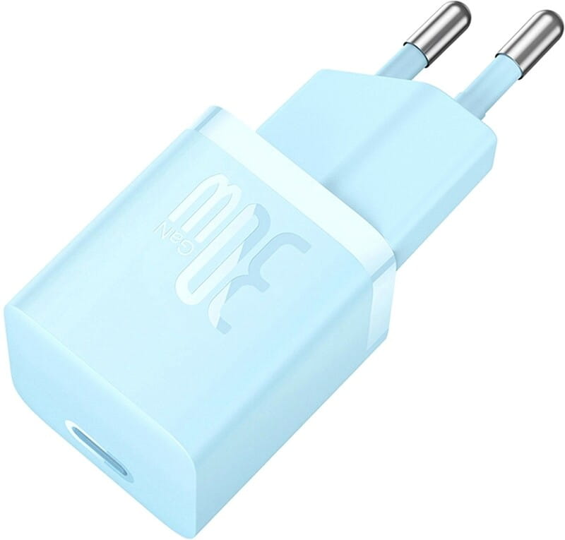 Сетевое зарядное устройство Baseus GaN5 FC mini 1C (1USB-C) 30W Blue (CCGN070603)