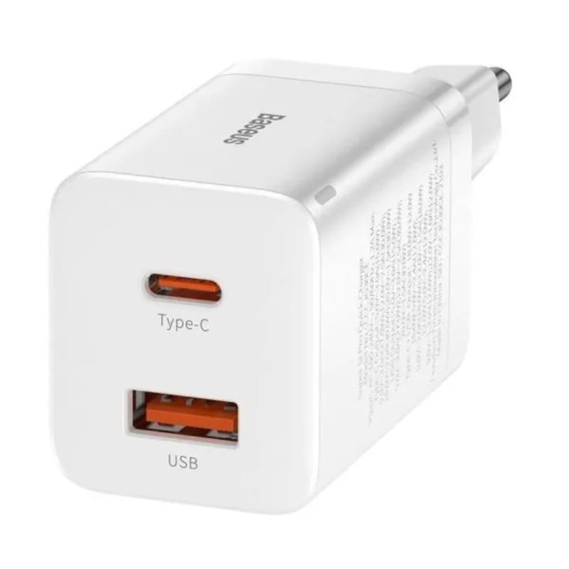 Мережевий зарядний пристрій Baseus Super Si Pro C+U 30W White (CCSUPP-E02)