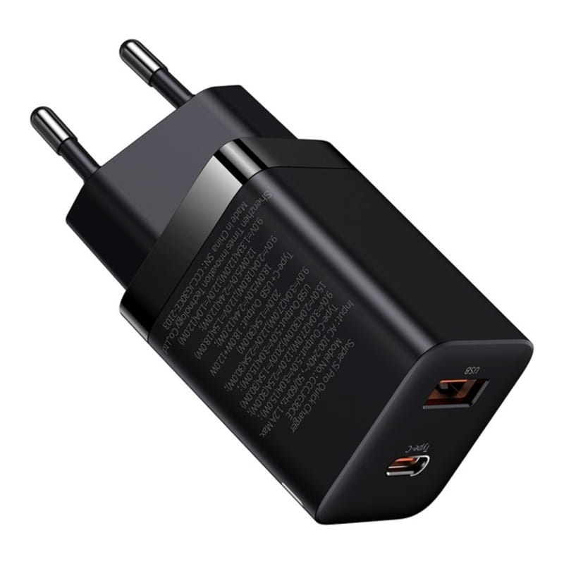 Сетевое зарядное устройство Baseus Super Si ProC+U 30W Black (CCSUPP-E01)