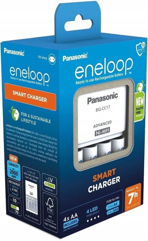 Заряднoe устройство Panasonic Advanced Charger + Eneloop AA/HR06 Ni-Mh 2000 мАh 4 шт.