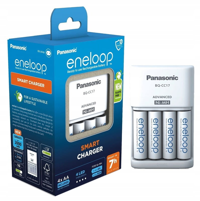 Заряднoe устройство Panasonic Advanced Charger + Eneloop AA/HR06 Ni-Mh 2000 мАh 4 шт.