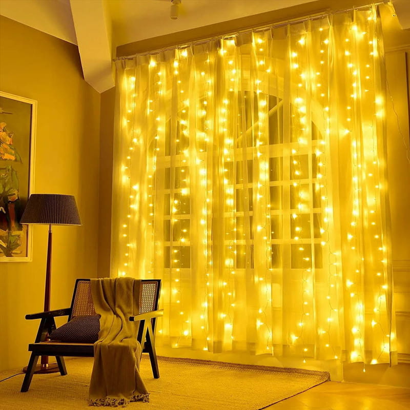 Светодиодная гирлянда ColorWay (CW-GW-300L33U) штора 300LED, 3х3м, теплый цвет, USB