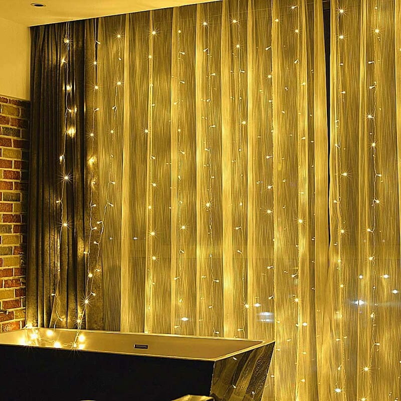 Світлодіодна гірлянда ColorWay (CW-GW-300L33U) штора 300LED, 3х3м, теплий колір, USB