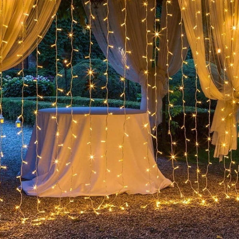 Світлодіодна гірлянда ColorWay (CW-GW-300L33U) штора 300LED, 3х3м, теплий колір, USB