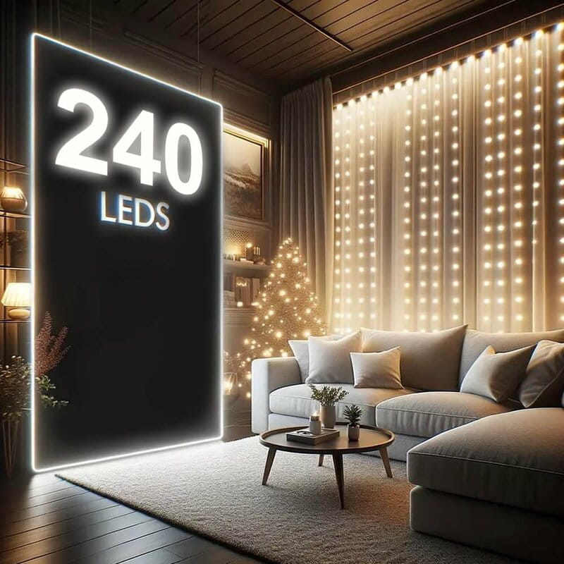 Светодиодная гирлянда ColorWay (CW-GW-240L32U) штора 240LED, 3х2м, теплый цвет, USB