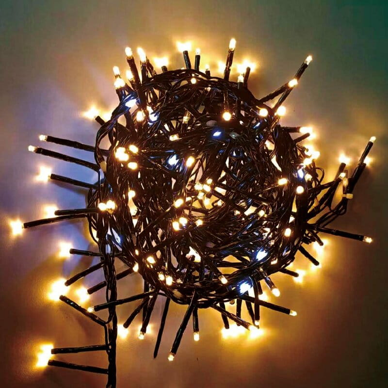 Светодиодная гирлянда ColorWay (CW-G-250L5VMC) 250LED, 5м, (150 теплый статический+100 белый водопад) 220V