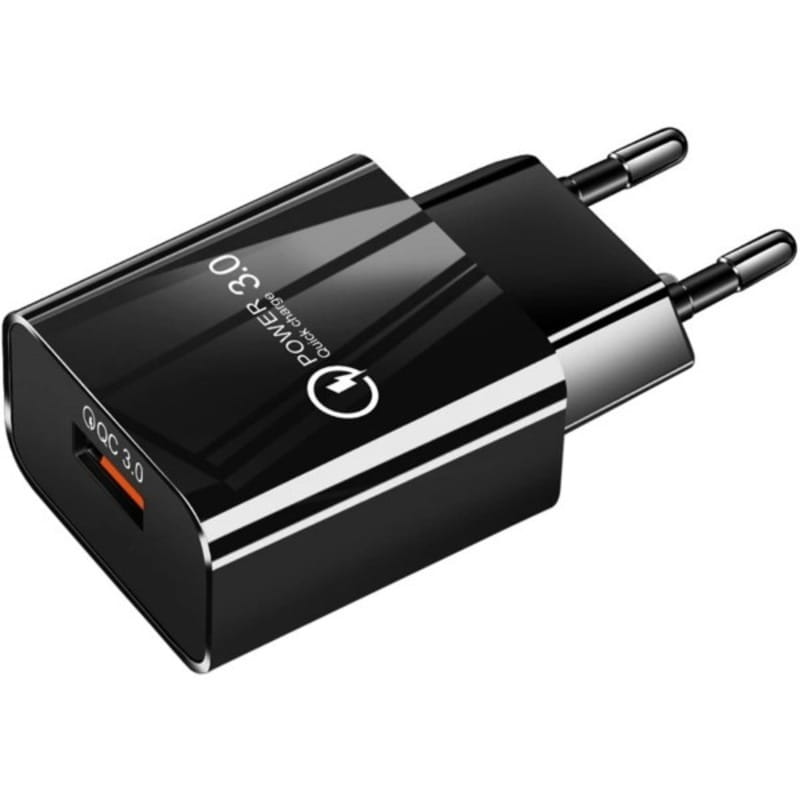 Мережевий зарядний пристрій (1USB) 18W Black (B00762)