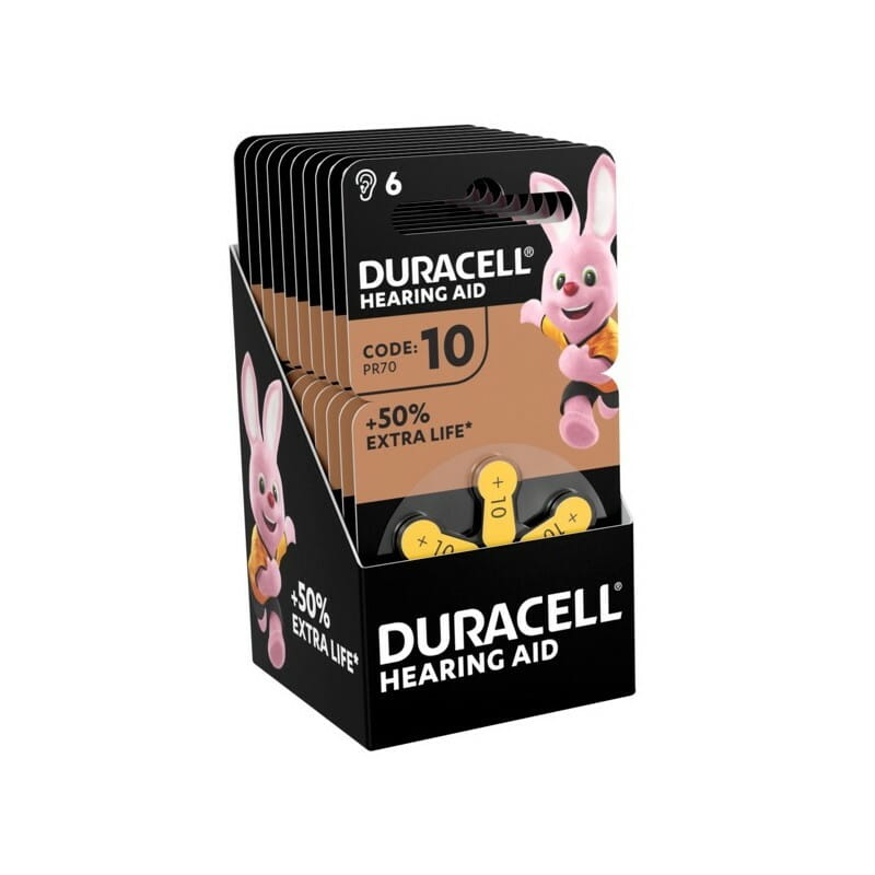 Батарейка Duracell Hearing Aid HA 10 PR70 BL 6 шт (для слуховых аппаратов)