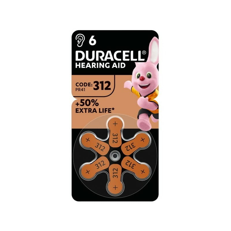 Батарейка Duracell Hearing Aid HA 312 PR41 BL 6 шт (для слуховых аппаратов)