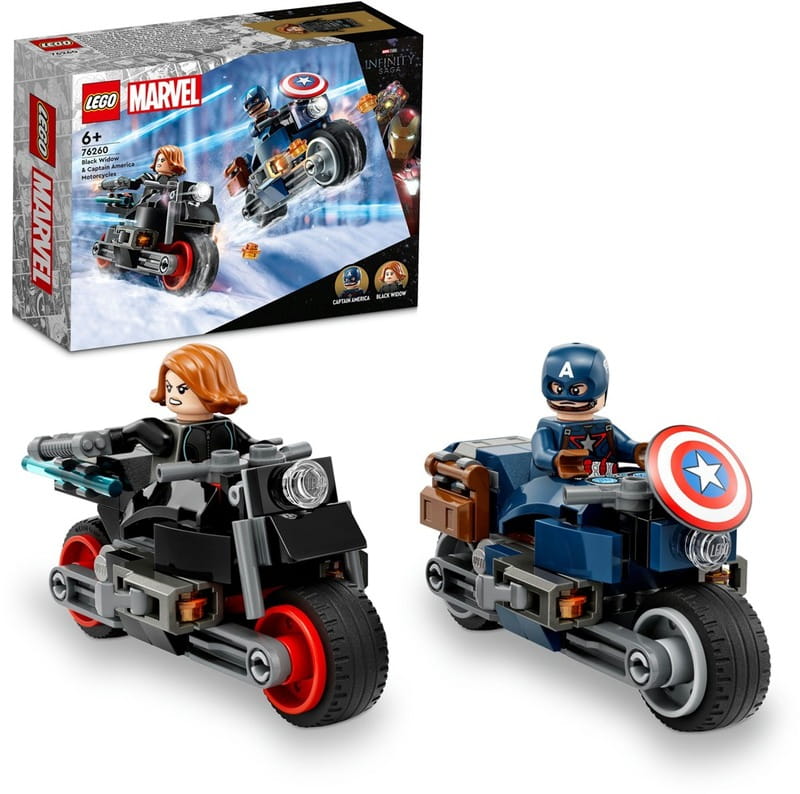 Конструктор LEGO Marvel Мотоциклы Черной Вдовы и Капитана Америка (76260)