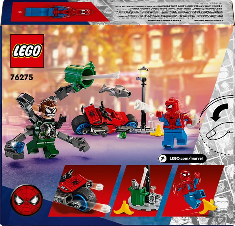 Конструктор LEGO Marvel Погоня на мотоциклах Человек-паук vs. Доктор Осьминог (76275)