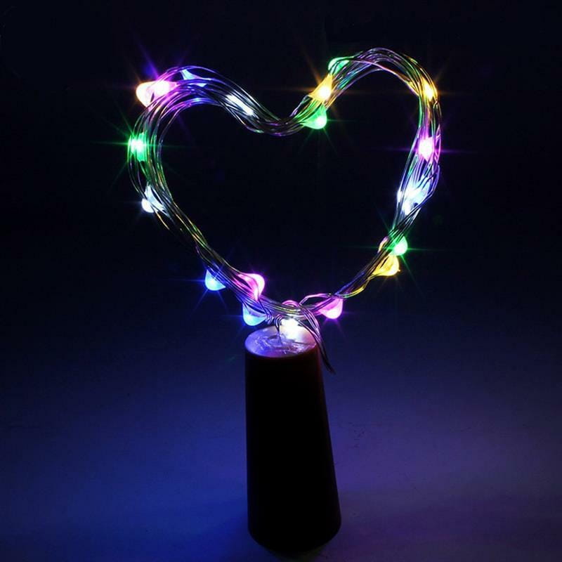 Светодиодная гирлянда ColorWay (CW-GC-20L2BMC) пробка для бутылки на батарейках 20LED, 2м, 5шт/уп, разноцветная_подарок