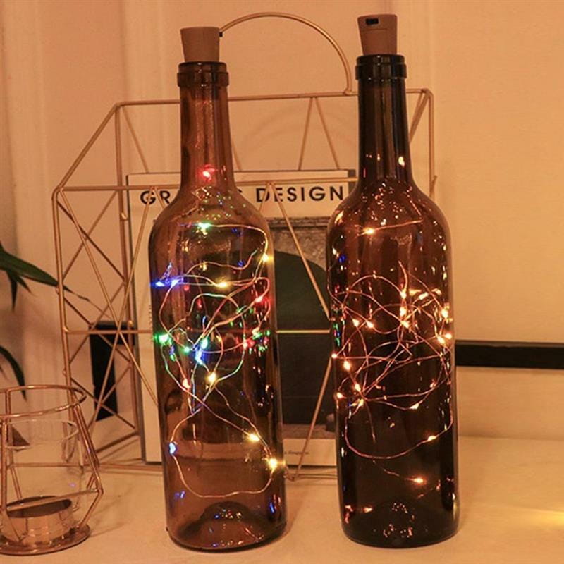 Светодиодная гирлянда ColorWay (CW-GC-20L2BMC) пробка для бутылки на батарейках 20LED, 2м, 5шт/уп, разноцветная_подарок
