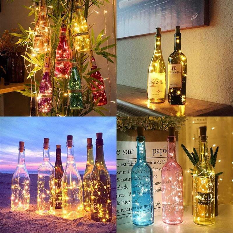 Светодиодная гирлянда ColorWay (CW-GC-20L2BMC) пробка для бутылки на батарейках 20LED, 2м, 5шт/уп, разноцветная_подарок