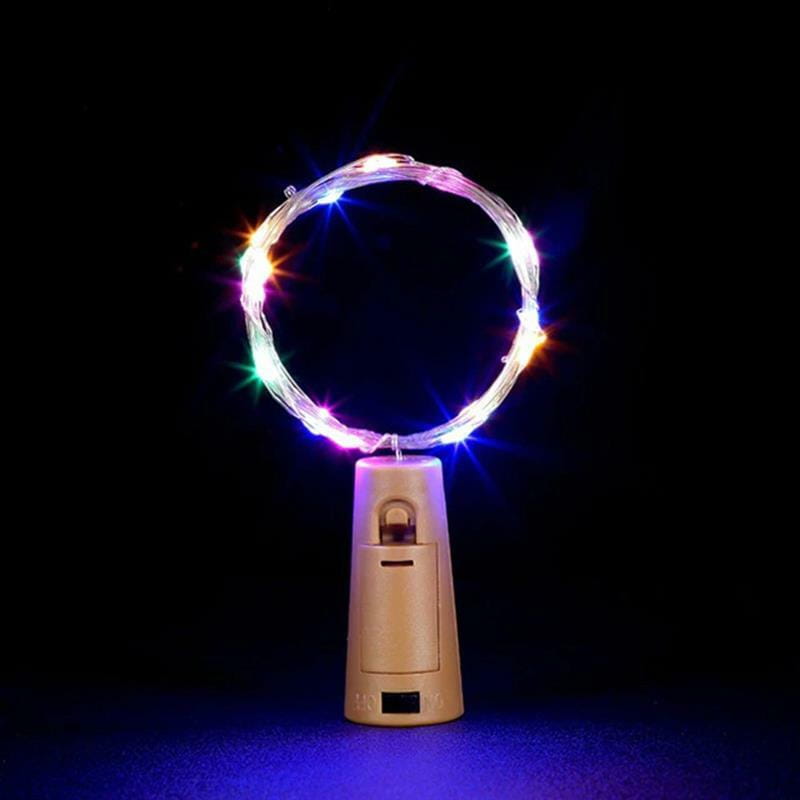 Светодиодная гирлянда ColorWay (CW-GC-20L2BMC) пробка для бутылки на батарейках 20LED, 2м, 5шт/уп, разноцветная_подарок