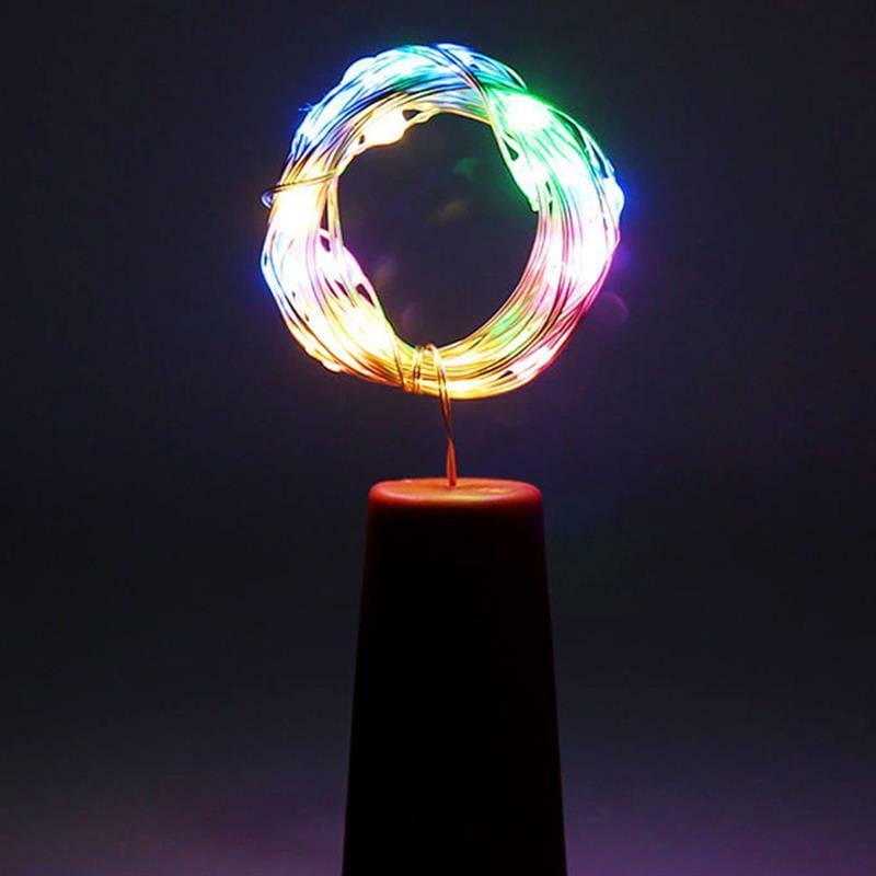 Светодиодная гирлянда ColorWay (CW-GC-20L2BMC) пробка для бутылки на батарейках 20LED, 2м, 5шт/уп, разноцветная_подарок