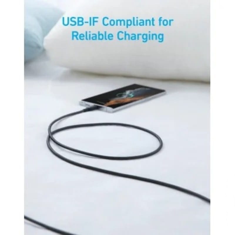 Кабель Anker 322 USB-A to USB-C 1.8m, Black (A81H6G11)