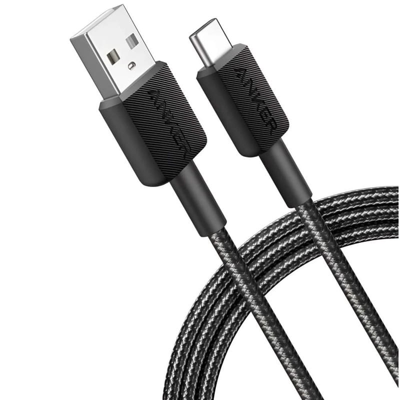 Кабель Anker 322 USB-A - USB-C 1.8 м, Black (A81H6G11)