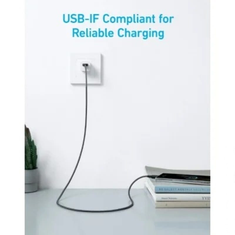 Кабель Anker 322 USB-A - USB-C 1.8 м, Black (A81H6G11)