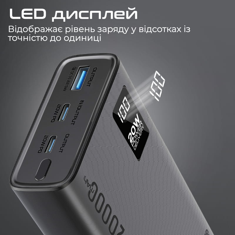 Универсальная мобильная батарея Promate Bolt-20PD Black 20000mAh