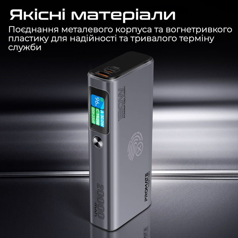 Универсальная мобильная батарея Promate Titan-130 130W 20000mAh Gray