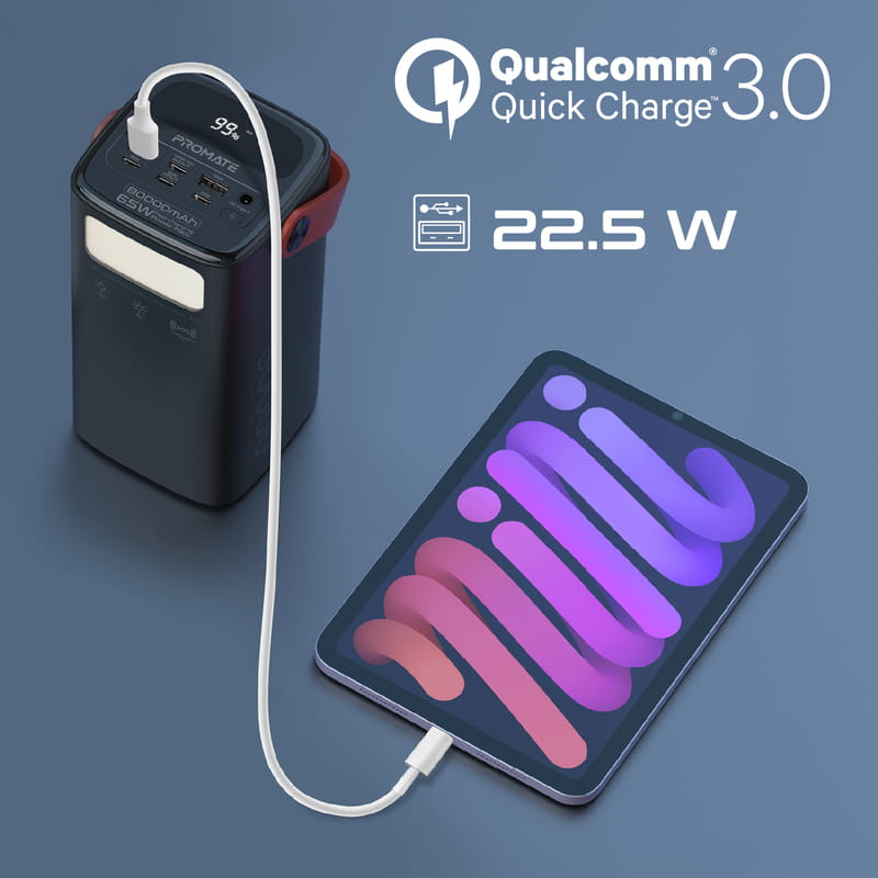 Универсальная мобильная батарея Promate PowerMine-80 65W 80000mAh Black