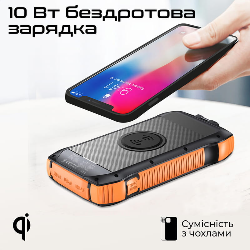 Универсальная мобильная батарея Promate SolarTank-20PDQI 20W 20000mAh Black