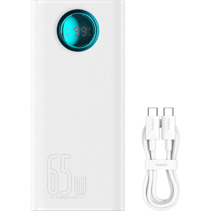 Універсальна мобільна батарея Baseus Amblight 65W 26800mAh White (P10022402223-00)